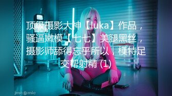 顶级摄影大神【luka】作品，骚逼嫩模【七七】美腿黑丝，摄影师舔得忘乎所以，模特足交帮射精 (1)