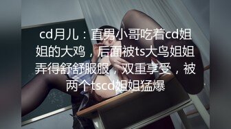 cd月儿：直男小哥吃着cd姐姐的大鸡，后面被ts大鸟姐姐弄得舒舒服服，双重享受，被两个tscd姐姐猛爆